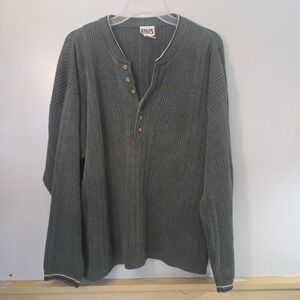 Vintage Falls Creek Sweater Men's Medium Green Striped Knit Grandpa Core  Button